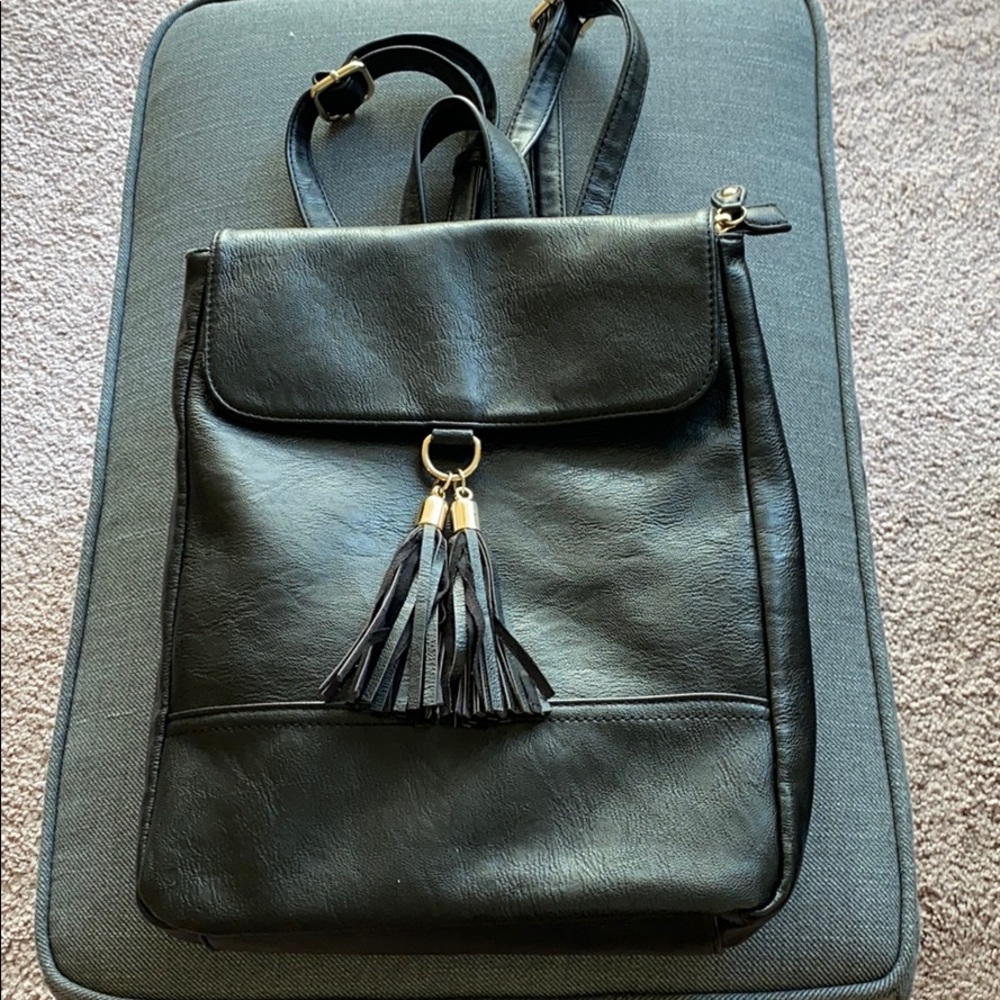 Faux Leather Mini Backpack